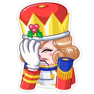 🤦‍♀️ นัทแครกเกอร์, เอามือกุมหน้า, เศร้า, หงุดหงิด, ผิดหวัง, คริสต์มาส, วันหยุด whatsapp sticker