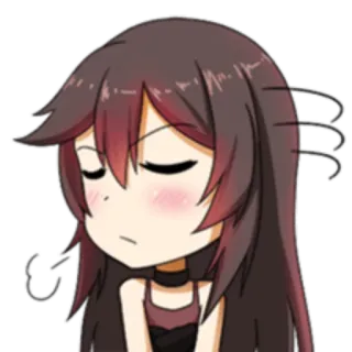😒 Anime, Chibi, Mädchen, Müde, Cartoon whatsapp sticker