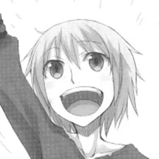 😃 anime, manga, happy, smile, character, grayscale telegram sticker
