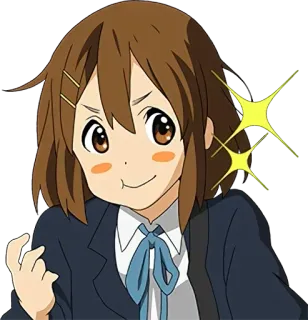 ☺️ Yui Hirasawa K-On! Anime, Fille, K-On!, Yui Hirasawa, Dessin animé, Mignon whatsapp sticker