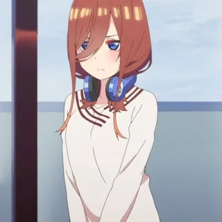 🐾 Miku Nakano The Quintessential Quintuplets Anime, Manga, Carino, Ragazza, Cuffie, Nakano Miku, The Quintessential Quintuplets telegram sticker