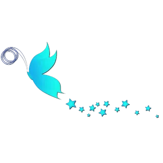 🦋 Vlinder, Sterren, Blauw, Glitterend, Schattig telegram sticker