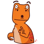😱 Cartone animato, Animale, Personaggio, Gesto, Arancione, Arte digitale telegram sticker