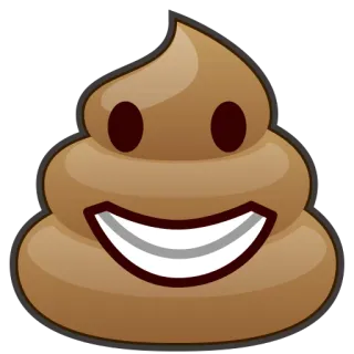 🙂 эмодзи какашка, эмодзи, мультфильм, улыбка whatsapp sticker