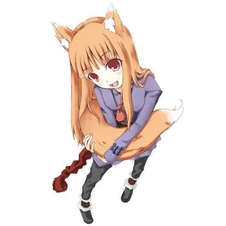 😛 Holo Spice and Wolf Аниме, Холо, Spice and Wolf, Кэмономими, Девушка-лиса, Аниме девушка, Милый telegram sticker