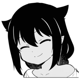 😚 Anime, Manga, Słodkie, Szczęśliwy, Kocie uszy telegram sticker