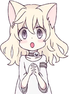 😳 anime, cat girl, cute, kawaii, manga, neko telegram sticker