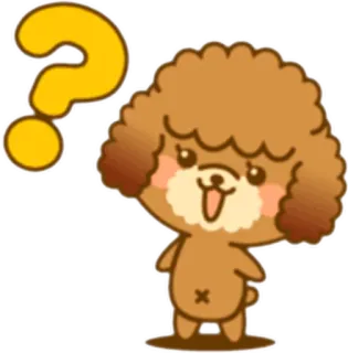 ❔ cachorro, pergunta, desenho animado, animal, fofo, adesivo telegram sticker