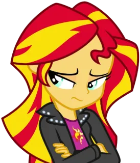 😔 Sunset Shimmer My Little Pony Poni, Sunset Shimmer, MLP, My Little Pony, Kartun, Equestria Girls telegram sticker