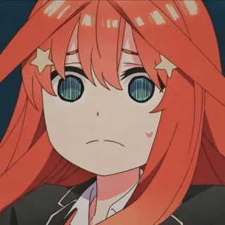 🌿 Itsuki Nakano The Quintessential Quintuplets anime, garota, fofa, cabelo ruivo, envergonhada whatsapp sticker