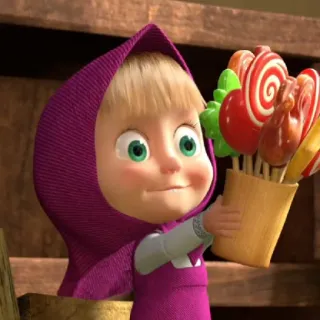😄 Masha Masha and the Bear мультфильм, Маша и Медведь, Маша, ребенок, леденцы telegram sticker
