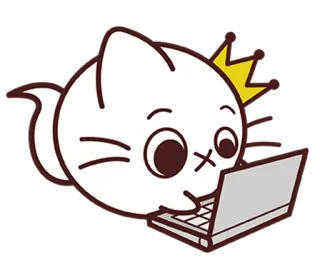 💻 고양이, 왕관, 노트북, 컴퓨터, 귀여운, 카와이 telegram sticker