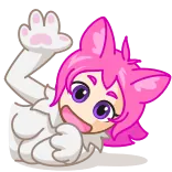 👋 かわいい, アニメ, 猫, ピンク, 漫画, 手を振る telegram sticker