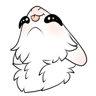 😋 carino, animale, soffice, bianco, cartone animato, creatura telegram sticker