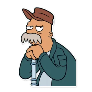 😐 Scruffy Futurama bidello, Futurama, Scruffy, cartone animato, cappello, baffi telegram sticker