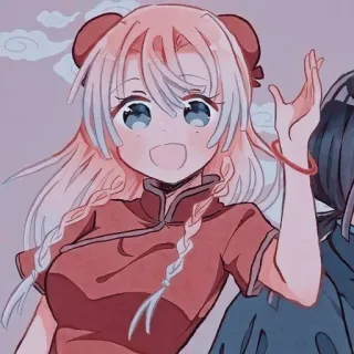 ❤️ Gadis anime, Kawaii, Imut, Manga, Gaun merah, Tradisional, Cina, Anime, Kartun telegram sticker