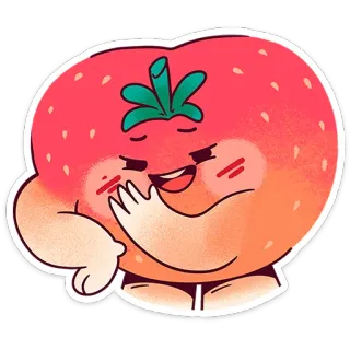 🍓 tomate, desenho animado, fofo, kawaii, comida, vegetal telegram sticker