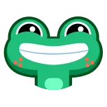 😂 rana, animale, cartone animato, carino, verde, sorridente whatsapp sticker