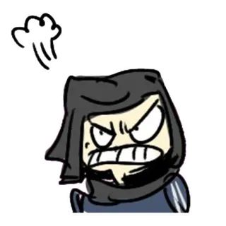 😡 angry, cartoon, hood, annoyed, pout, exasperated telegram sticker