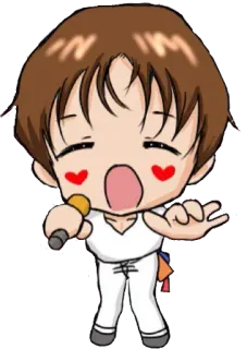 🎤 penyanyi, chibi, anime, imut, musik, idola telegram sticker