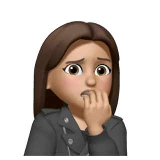 ❤️ ansioso, preocupado, emoji, avatar, nervoso, roendo as unhas whatsapp sticker