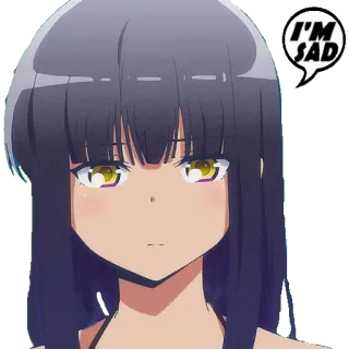 😥 I'M SAD anime, sad, girl, crying, depressed, emotional whatsapp sticker