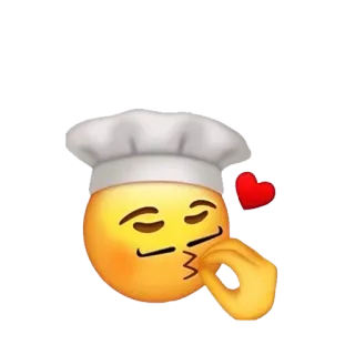👨‍🍳 Biểu tượng cảm xúc, Đầu bếp, Hôn, Trái tim, Nấu ăn telegram sticker