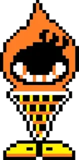🔥 Pixel art, Fuego, Monstruo, Videojuego, 8 bits whatsapp sticker