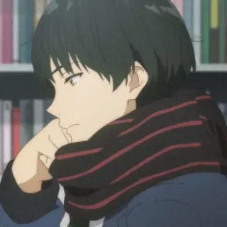 🕸 Anime, Chłopak, Nastolatek, Melancholia, Zamyślony, Smutny, Samotny telegram sticker