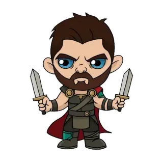😡 Thor Thor, superhero, Marvel, avengers, comic book character, swords telegram sticker