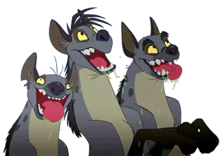 🤑 hyena, laughing, cartoon, animals whatsapp sticker