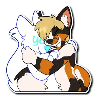 🤗 yoy furry, câlin, animaux, mignon telegram sticker