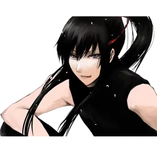😈 anime, character, manga, black hair, pale skin whatsapp sticker
