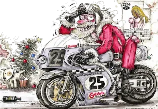 🎄 Santa père noël, moto, noël whatsapp sticker