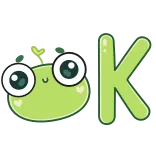 👌 OK กบ, โอเค, น่ารัก, การ์ตูน, สีเขียว, ตัวอักษร, คาวาอิ telegram sticker