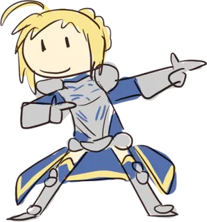 👉 Saber Fate Anime, Personaggio, Carino, Saber, Fate telegram sticker