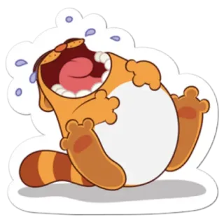 😆 Katze, weinen, traurig, lachen, Emotionen, orange telegram sticker