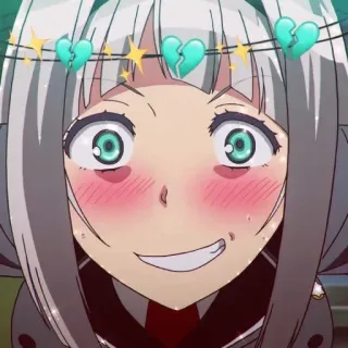 😳 anime, girl, cute, sparkle, broken heart, stars telegram sticker