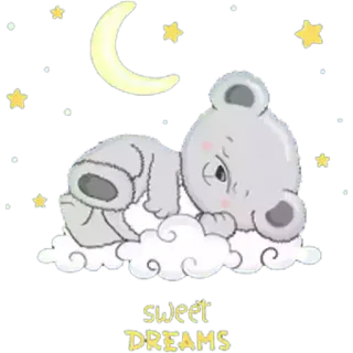 😊 sweet DREAMS bear, moon, sleep, dreams, cute telegram sticker