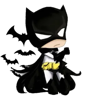 😕 Batman Batman, DC Comics, Superhéroe, Dibujos animados, Murciélago, Gotham, Pegatina telegram sticker