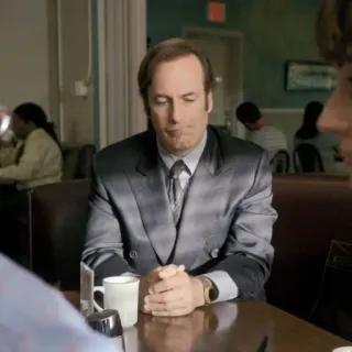 ⚖️ Saul Goodman Better Call Saul lawyer, businessman, bob odenkirk, suit, coffee, formal telegram sticker