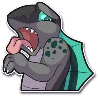 😨 hagedis, cartoon, boos, reptiel, tong, dier telegram sticker