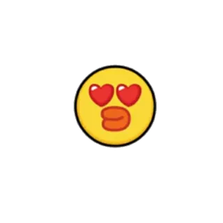 😍 絵文字, 愛, キス, ハート目, 黄色, かわいい telegram sticker