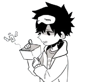 💸 anime, cartoon, dollar, person, hoodie, box telegram sticker