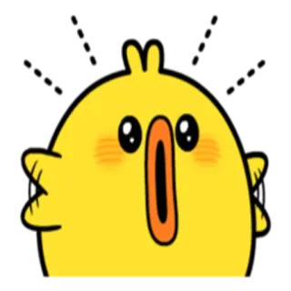 😮 gelber Vogel, Küken, süß, Cartoon, Tier telegram sticker