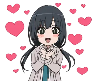 😍 动漫, 爱心, 爱, 可爱, 女孩, 卡通 telegram sticker