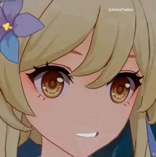 💛 Lumine Genshin Impact @AnimeTeddys lumine, genshin impact, anime, personaje, lindo telegram sticker