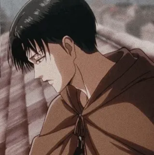🚬 Levi Ackerman Attack on Titan Аниме, Атака титанов, Леви, Леви Аккерман, Манга, Персонаж, Грустный telegram sticker