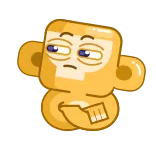 🤨 monkey, emoji, cartoon, illustration, animal, character, funny, cute telegram sticker