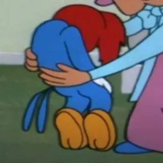 😪 Woody Woodpecker การ์ตูน, วู้ดดี้ วู้ดเพ็คเกอร์, อารมณ์, เศร้า, ร้องไห้, ปลอบโยน telegram sticker